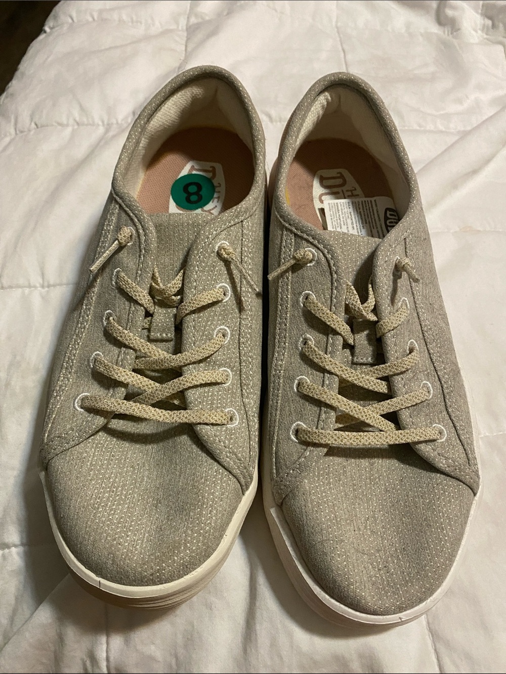 Hey Dude Sparkle Lace-Up Sneakers - Light Beige